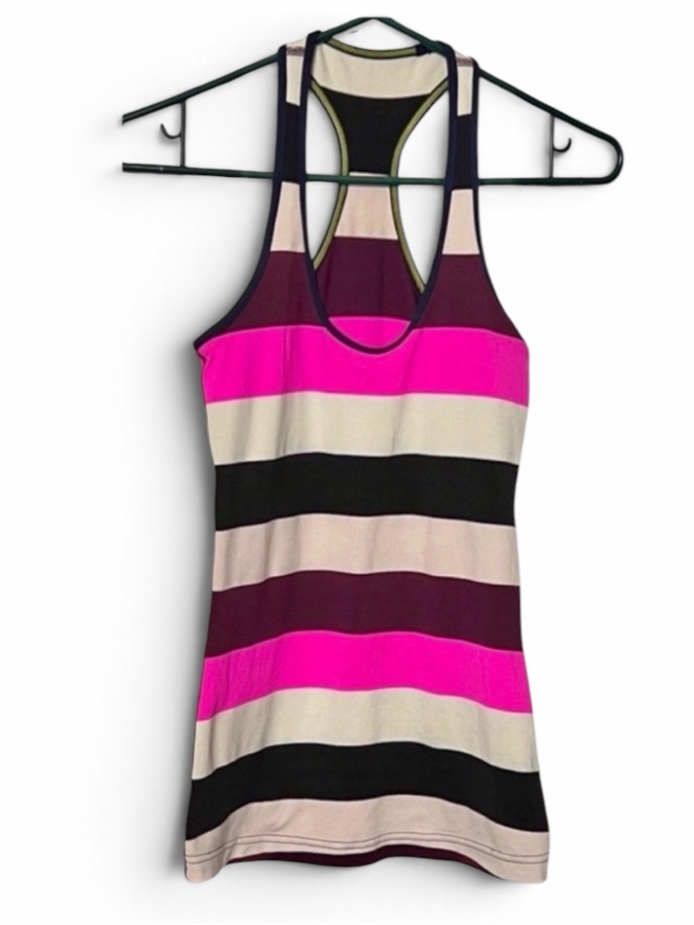 Lululemon Cool Racerback Pow Stripe Raspberry Glo Light / Inkwell Size 2 - Picture 3 of 6